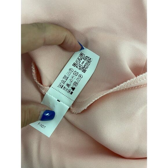 Zara Womens Midi Dress Pink Satin effect Size M Short Sleeve 2330/399 NWT - Picture 12 of 16